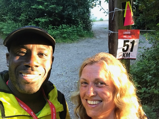 Myself and a nurse I bumped into along the walk. She help me complete the walk treating my injuries.